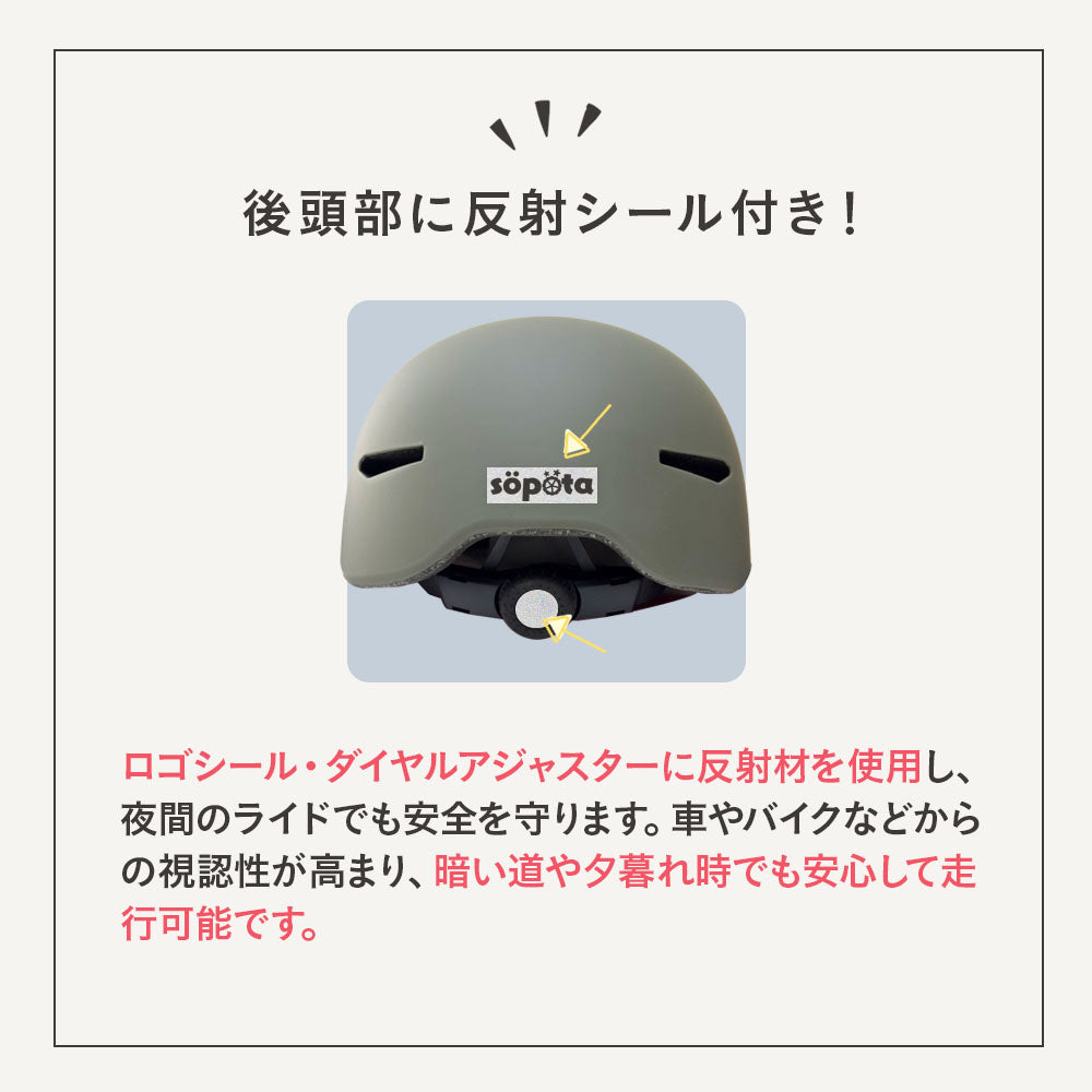 【SG認証】【無料返品交換】SGマーク sopota 自転車 ヘルメット 大人用 キャップ型 帽子型 / M 53-57cm / L 55-60cm / 自転車用 通勤 通学 女性 レディース メンズ ソポタ SOP-AH