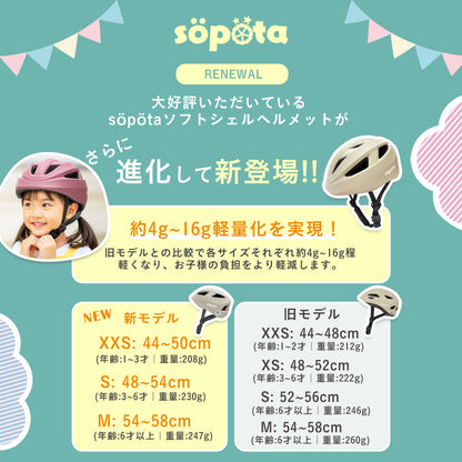 【SG規格】【無料返品交換】söpöta 親子で被れる 自転車 ヘルメット 新XXS / 1～3歳 新S / 3～6歳 新M / 6歳以上 新モデル／旧モデル SOP-CH